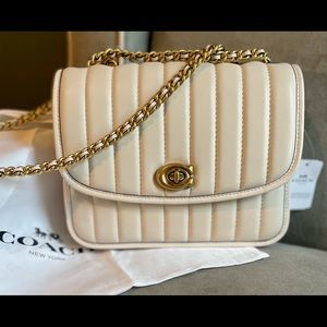 NWT coach Cream colored (chalk)  quilted leather Madison Originally $495.00